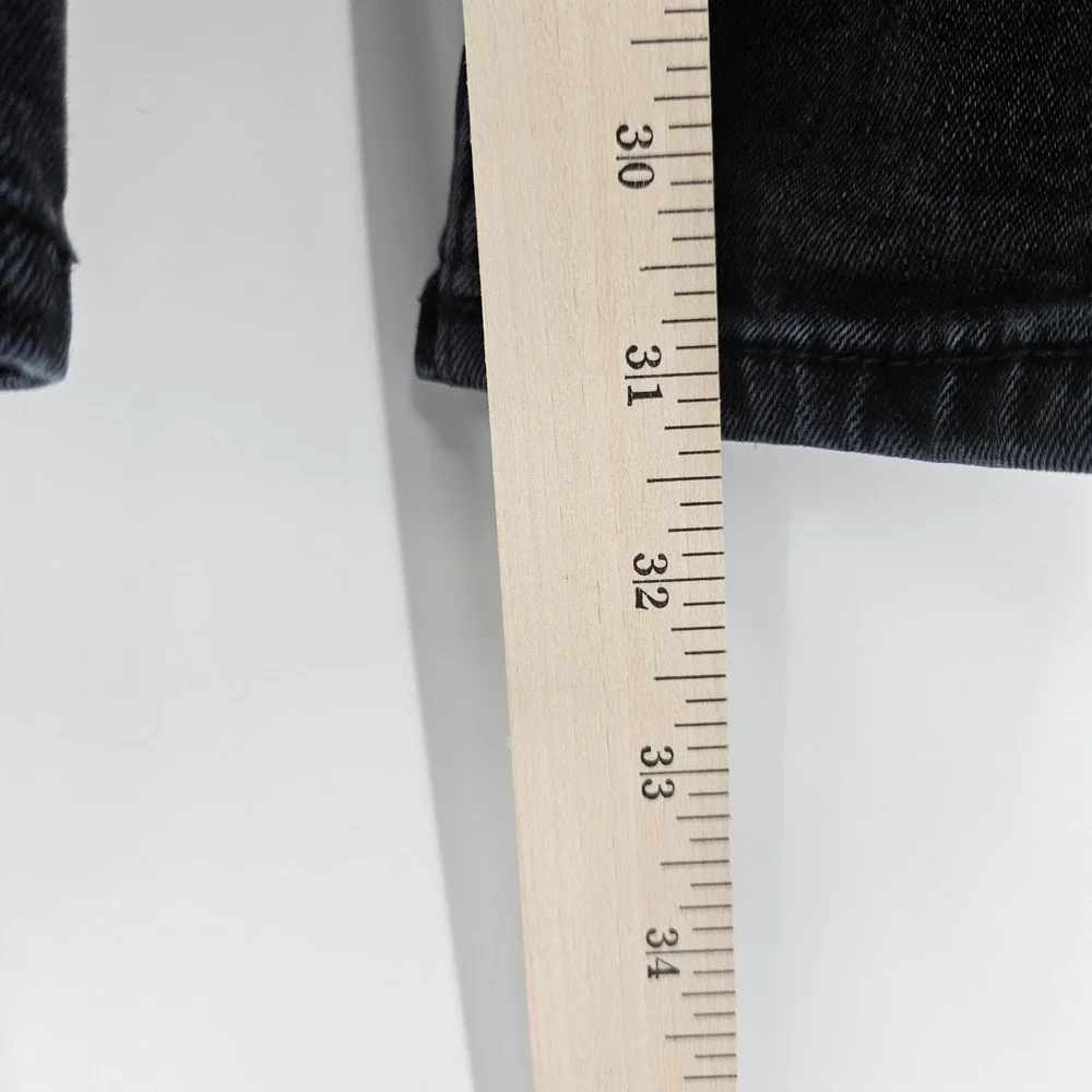 True Religion Jeans Mens 30 Ricky Black Denim Flap Pockets Relaxed Straight